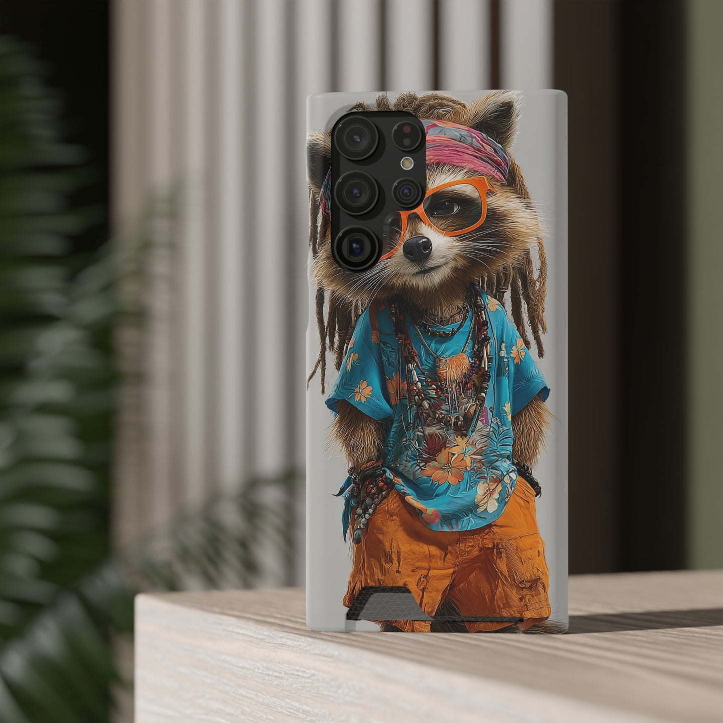 Boho Raccoon Phone Case with Card Holder, Cute Animal Phone Cover, Retro Stylish Phone Protector, Gifts for Animal Lovers, Trendy [...]