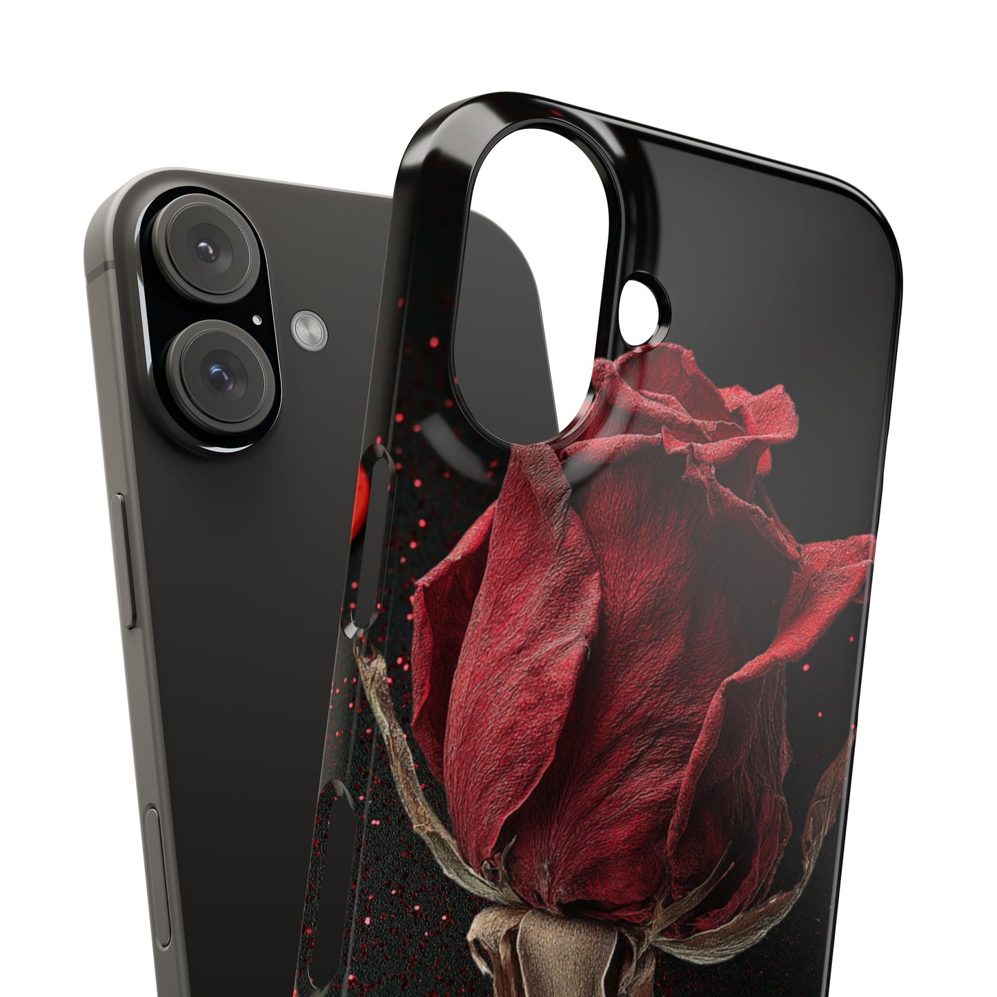 Romantic Rose Snap Case, Floral Phone Cover, Valentines Day Gift, Trendy Mobile Accessory, Heart Design Case, Elegant Phone Protector