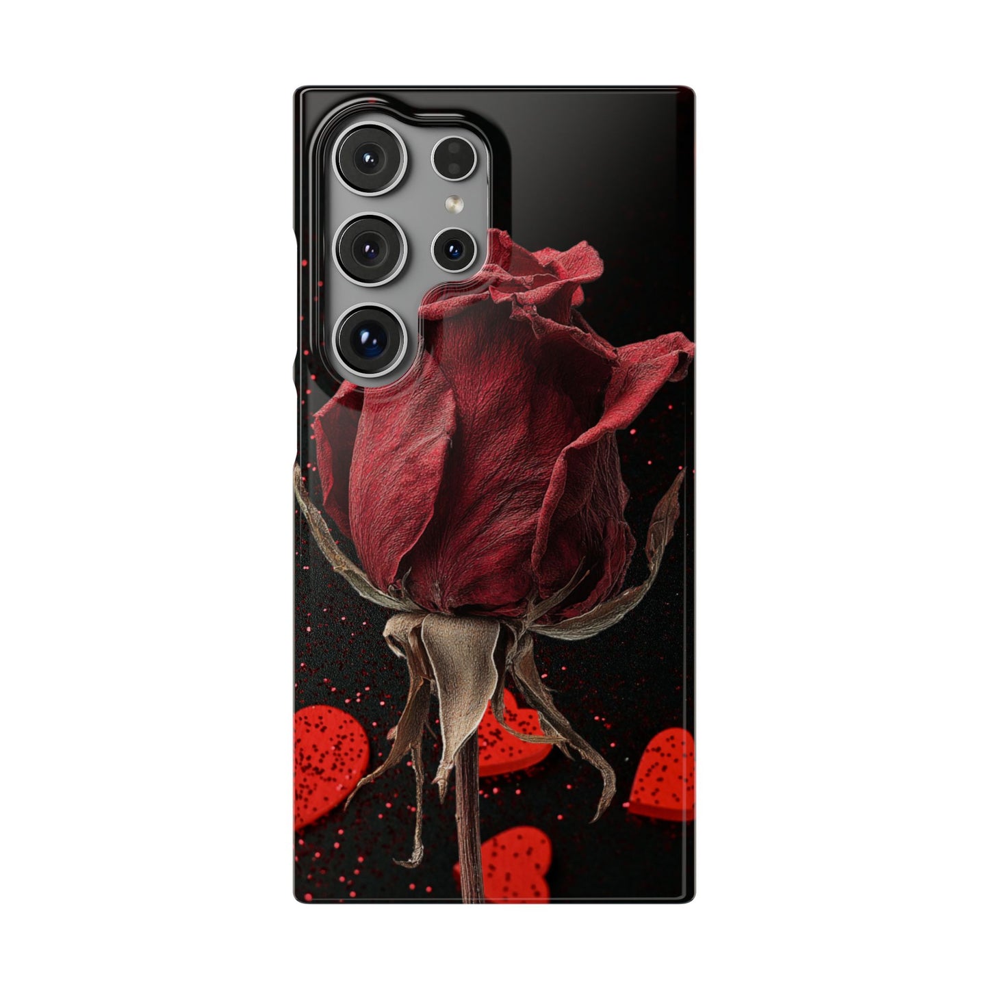Romantic Rose Snap Case, Floral Phone Cover, Valentines Day Gift, Trendy Mobile Accessory, Heart Design Case, Elegant Phone Protector