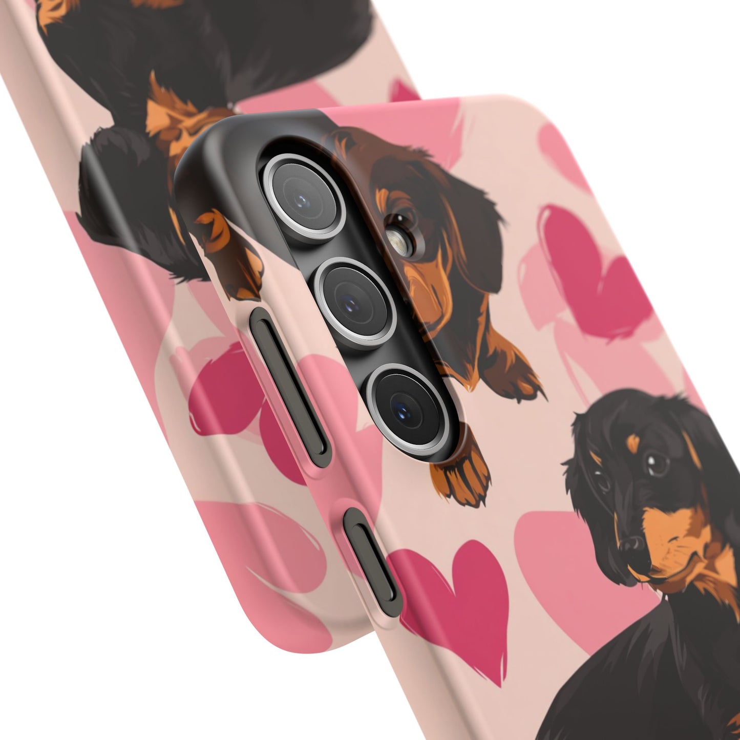 Pink Dachshund Love Phone Case for Iphone and Samsung Customistion and Free Shipping Avvialable