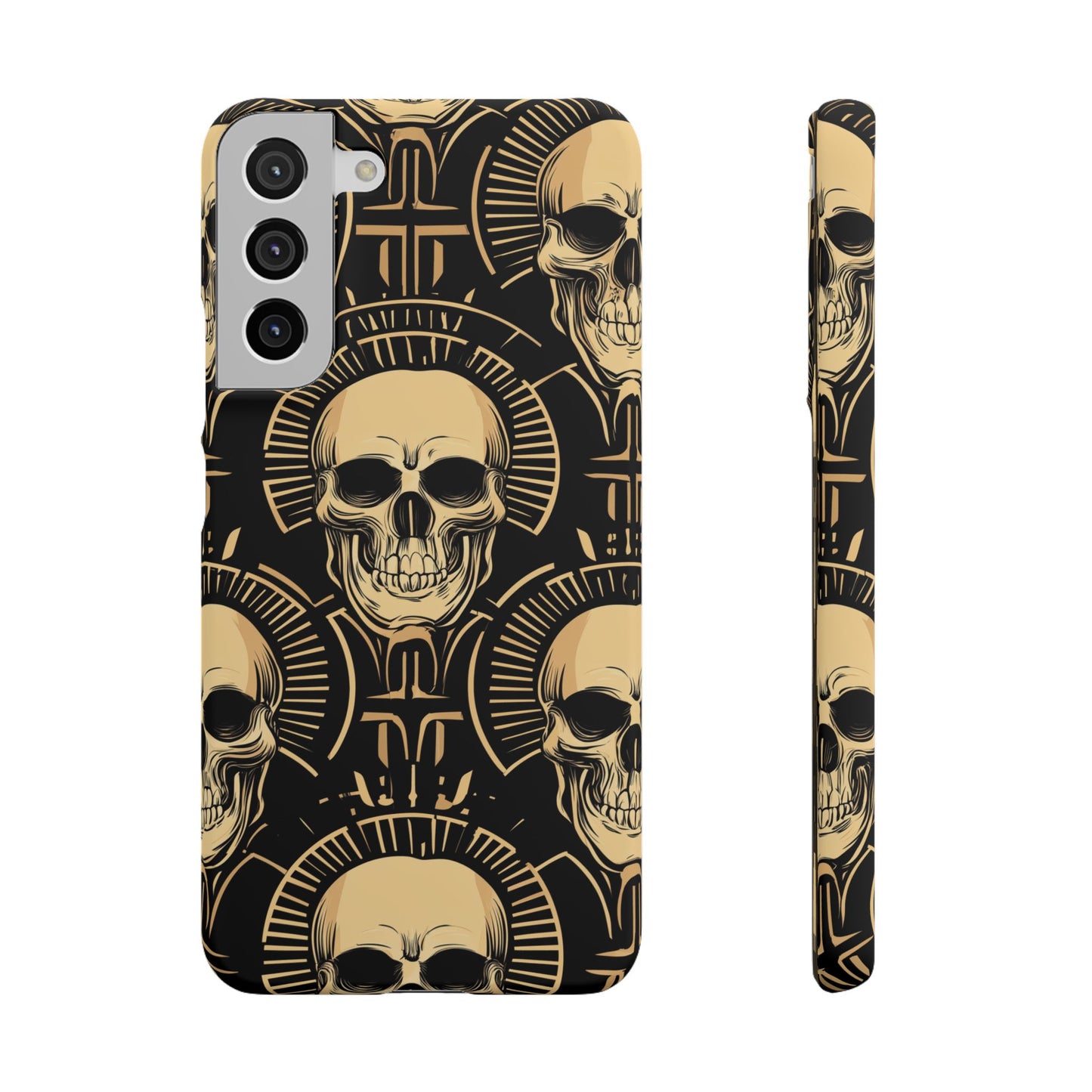 Skull Print Snap Case, Edgy Phone Cover for Goth Lovers, Protective Shell for Halloween, Unique Gift for Him or Her
