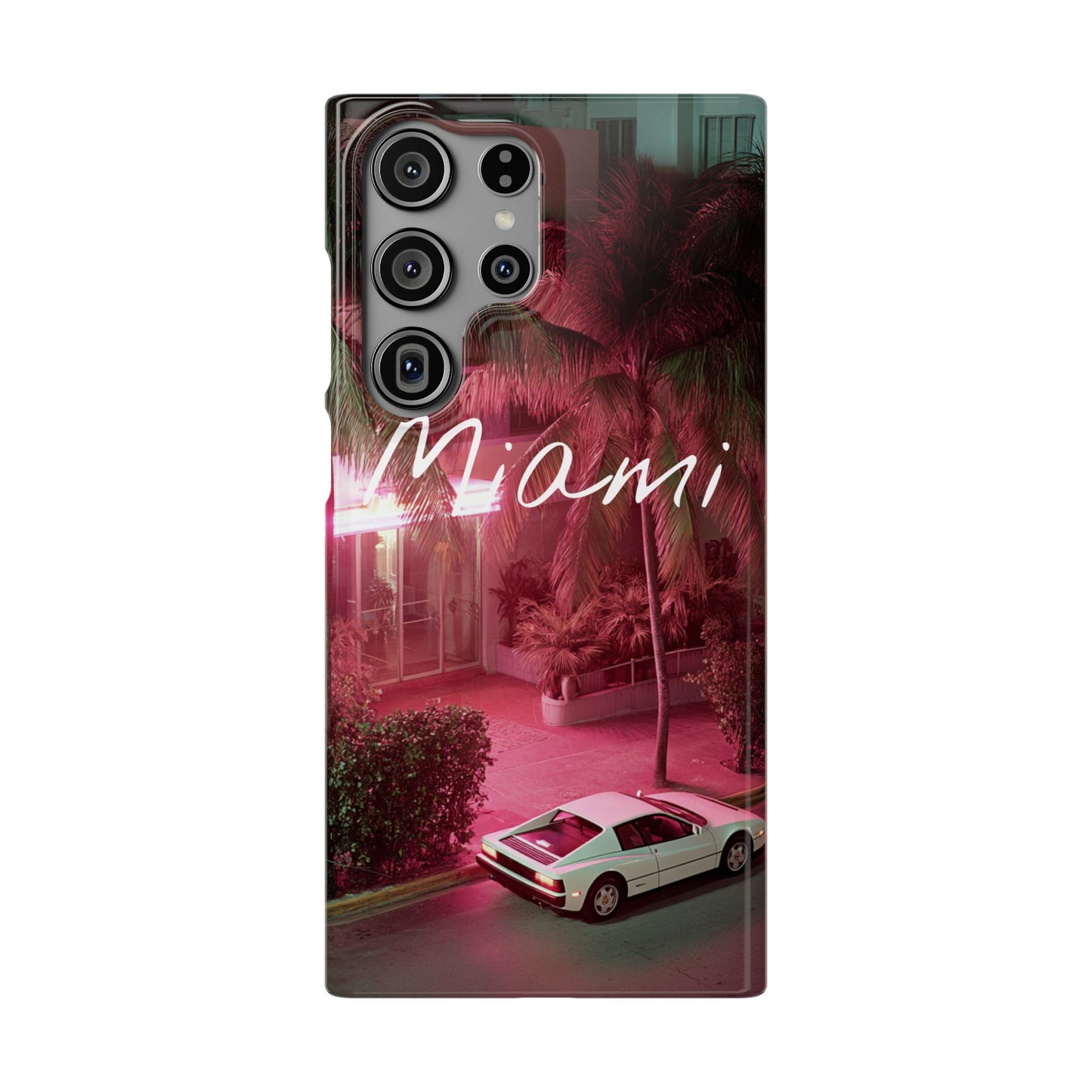 Miami Vibes Snap Case, Tropical Phone Cover, Summer Accessory, Gift for Travel Lovers, Neon Aesthetic, Beach-themed Tech
