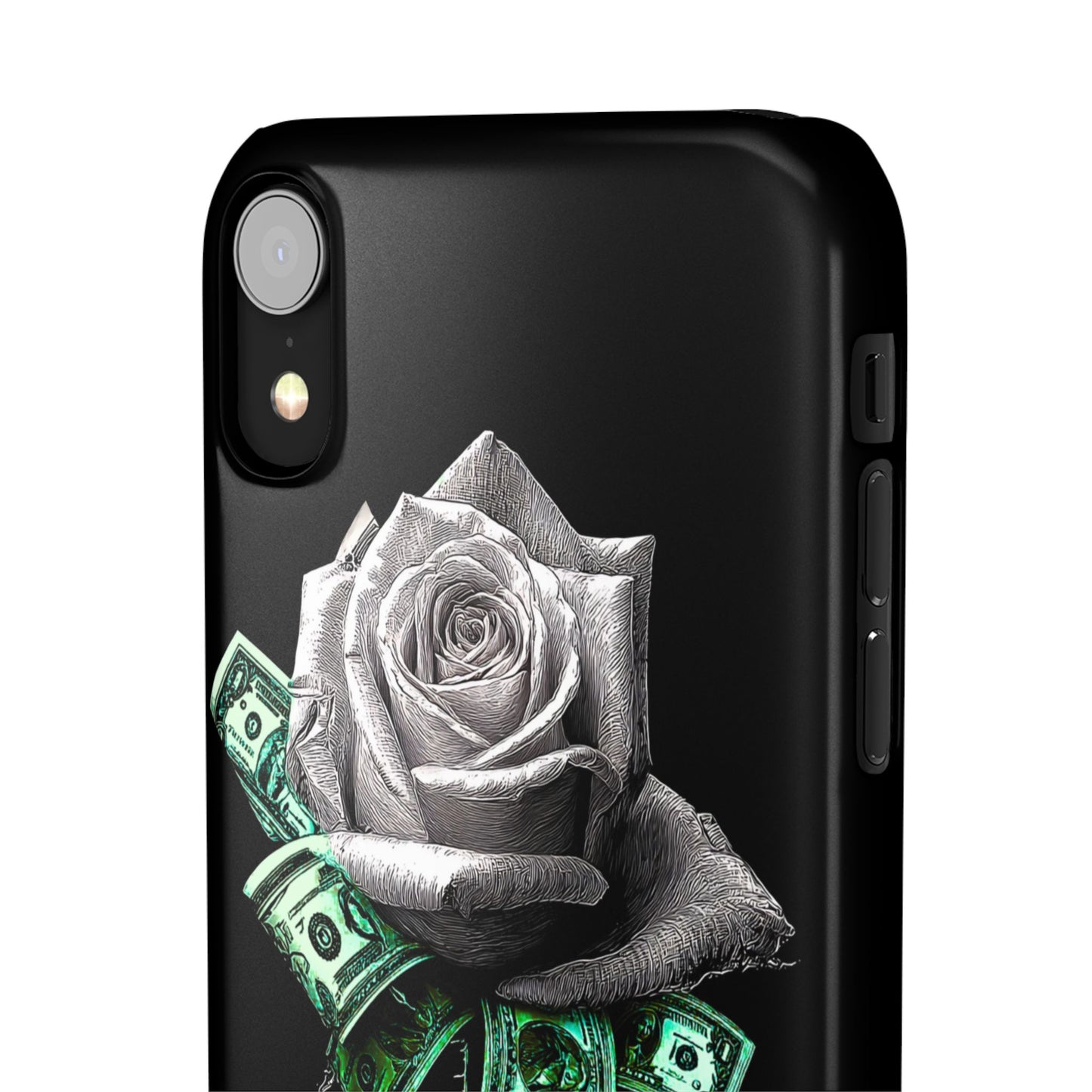 Stylish Rose & Money Snap Case - Floral Phone Protection, Trendy Gift for Him/Her, Birthday Present, Accessories for Teens