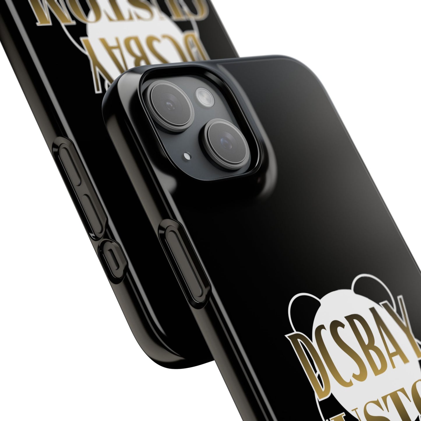 Phone Case — Glossy Black Custom "DCSBAY CUSTOM" Logo Snap Case