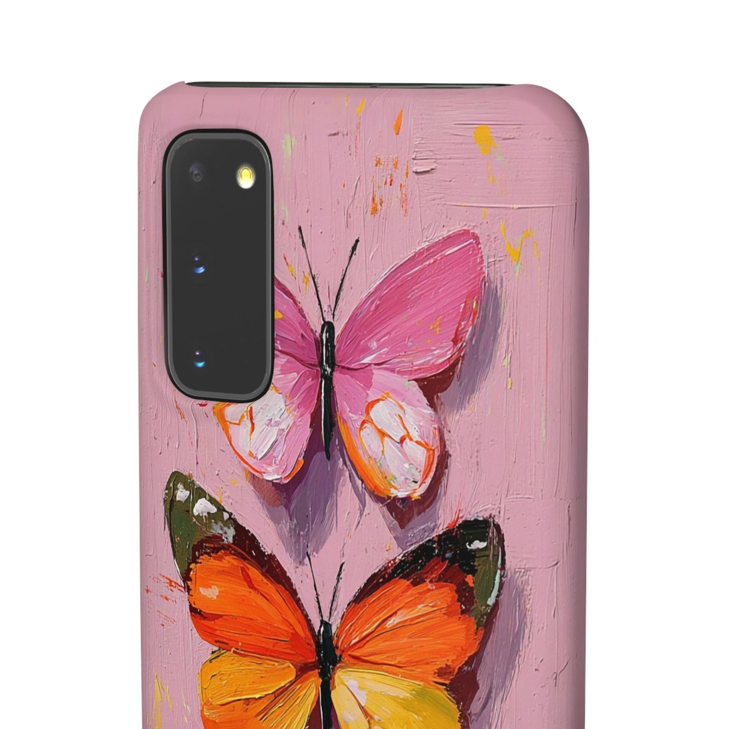 Pink Butterfly Snap Case Cover For iPhone and Samsung