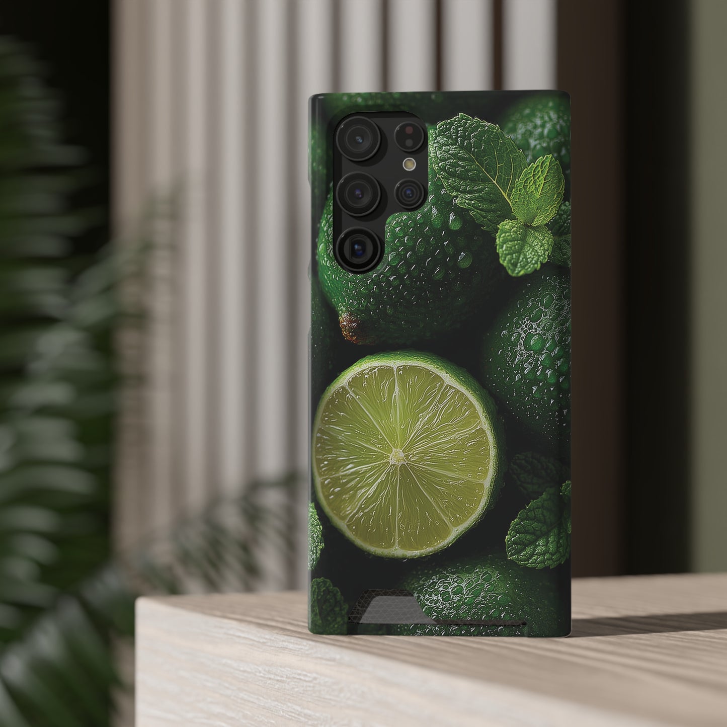 Fresh Lime Phone Case with Card Holder, Citrus Design, Perfect Gift for Summer, Stylish and Functional, Eco-friendly Accessories, [...]