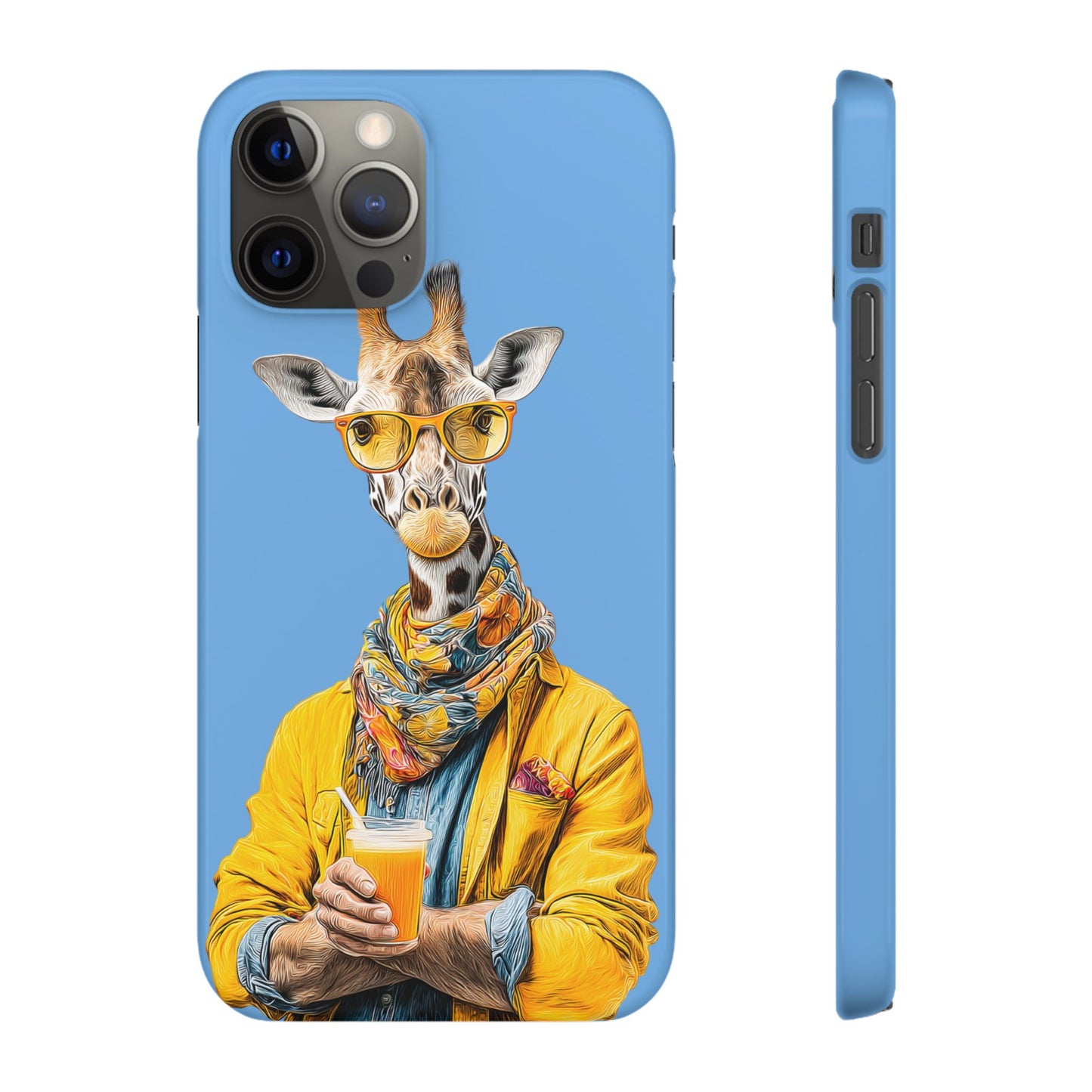 Giraffe Blue Snap Case Phone Cover for Animal Lover Iphone and Samsung models