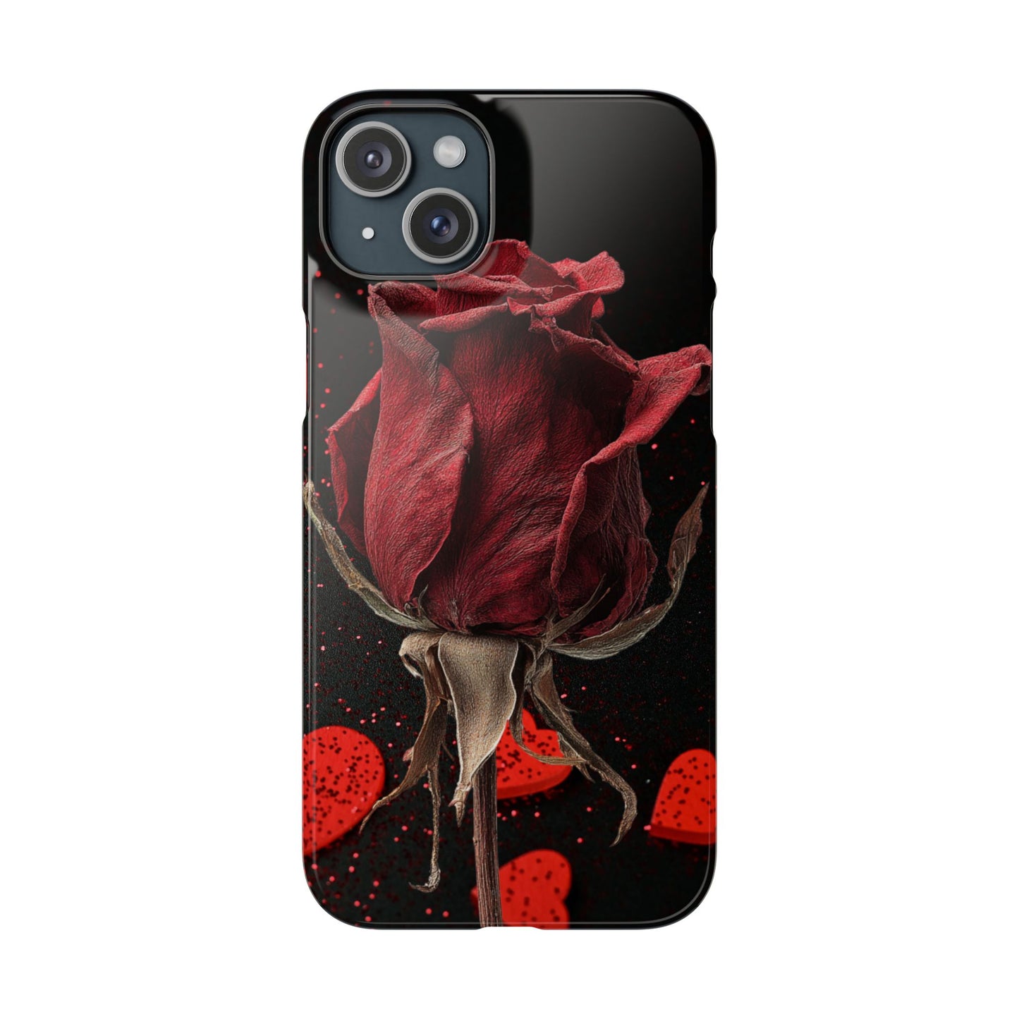 Romantic Rose Snap Case, Floral Phone Cover, Valentines Day Gift, Trendy Mobile Accessory, Heart Design Case, Elegant Phone Protector