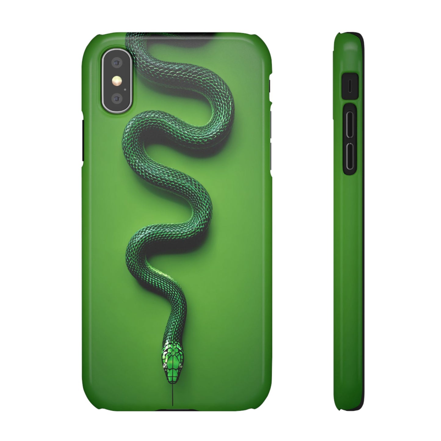Green Snake Snap Case for iPhone, Stylish Phone Cover, Unique Gift, Trendy Accessory, Birthday, Nature Lover's Phone Case