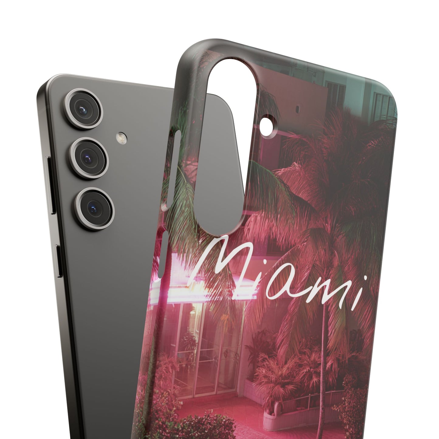 Miami Vibes Snap Case, Tropical Phone Cover, Summer Accessory, Gift for Travel Lovers, Neon Aesthetic, Beach-themed Tech