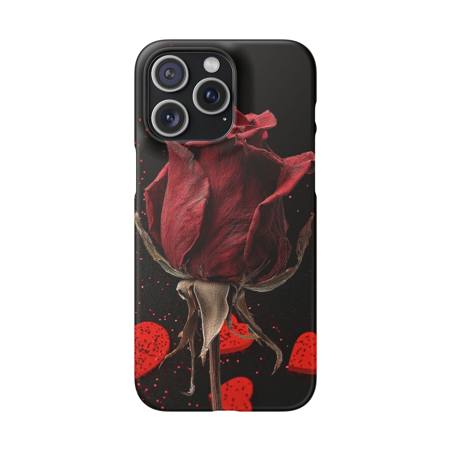Romantic Rose Snap Case, Floral Phone Cover, Valentines Day Gift, Trendy Mobile Accessory, Heart Design Case, Elegant Phone Protector