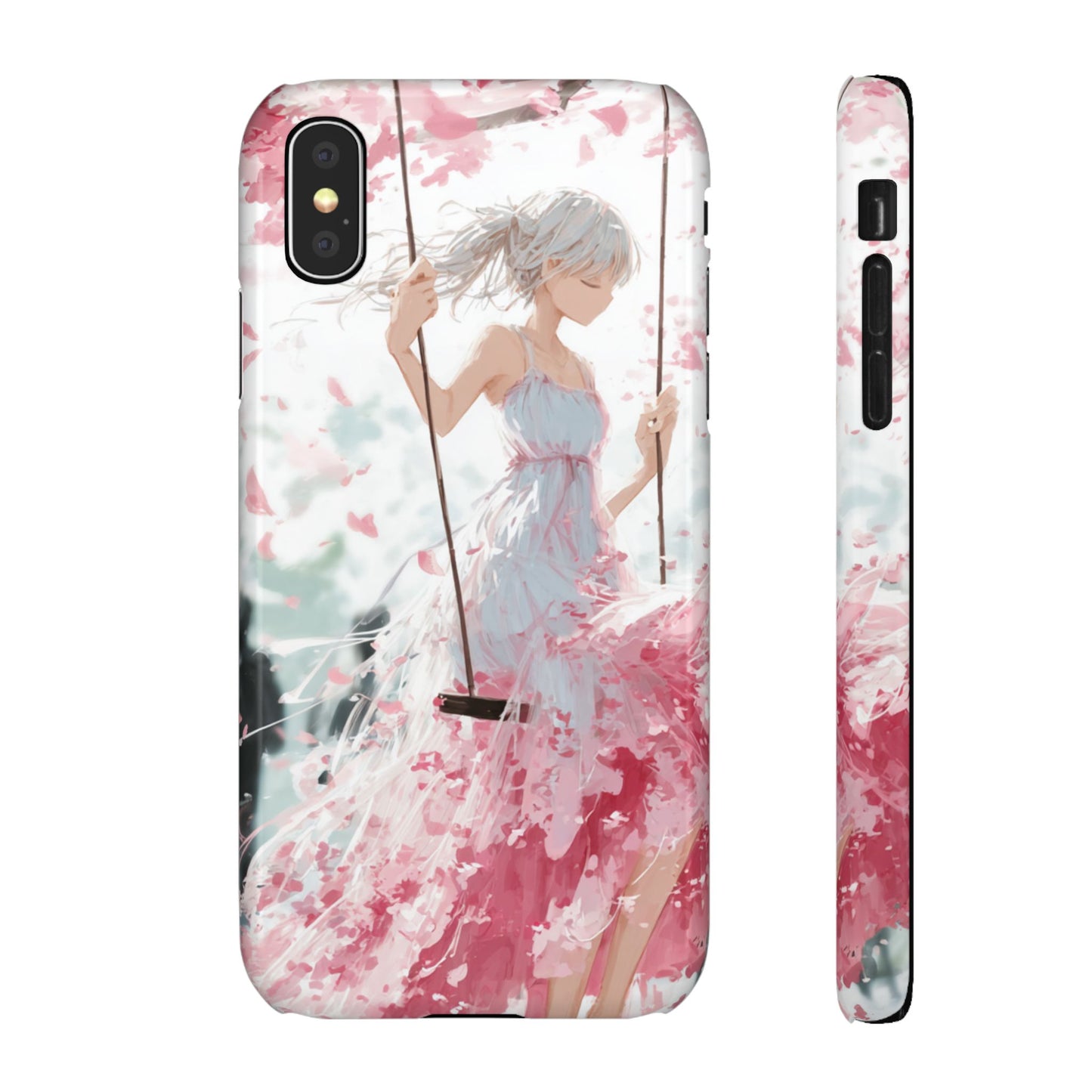 Elegant Floral Snap Cases for iPhone, Personalized Phone Covers, Cute Spring Gifts, Anime Aesthetic Accessories, Flower-themed Cell [...]