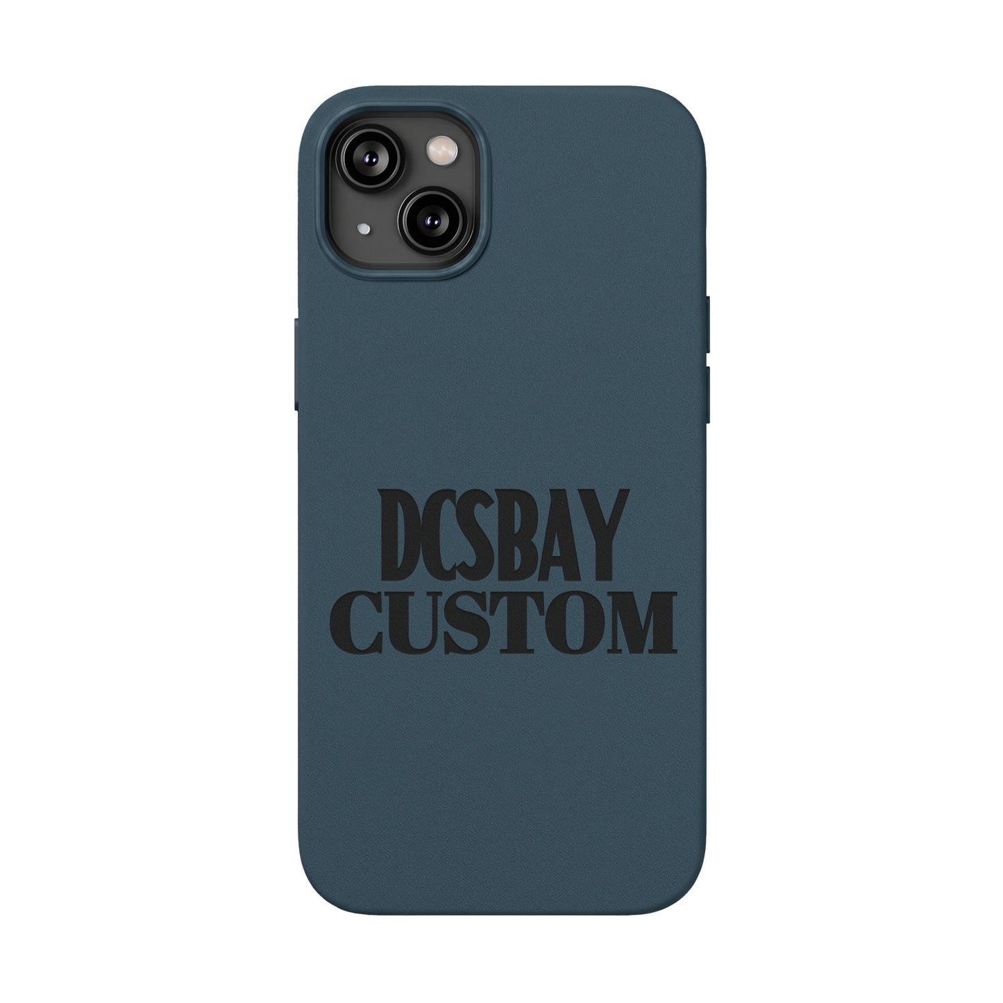 Engraved PU Leather Phone Case — Minimal Bear Silhouette