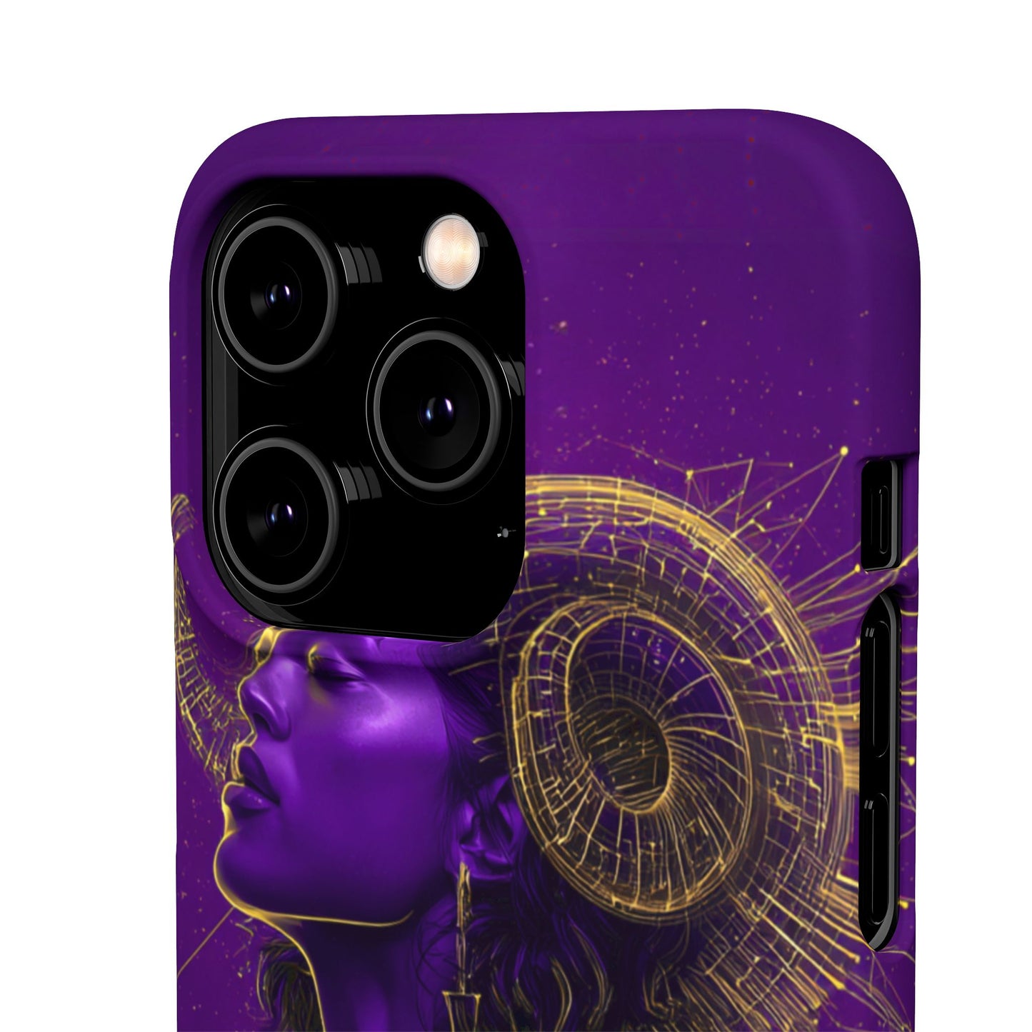 Purple & Gold Celestial Virgo Phone Case – Snap Cover for Samsung & iPhone