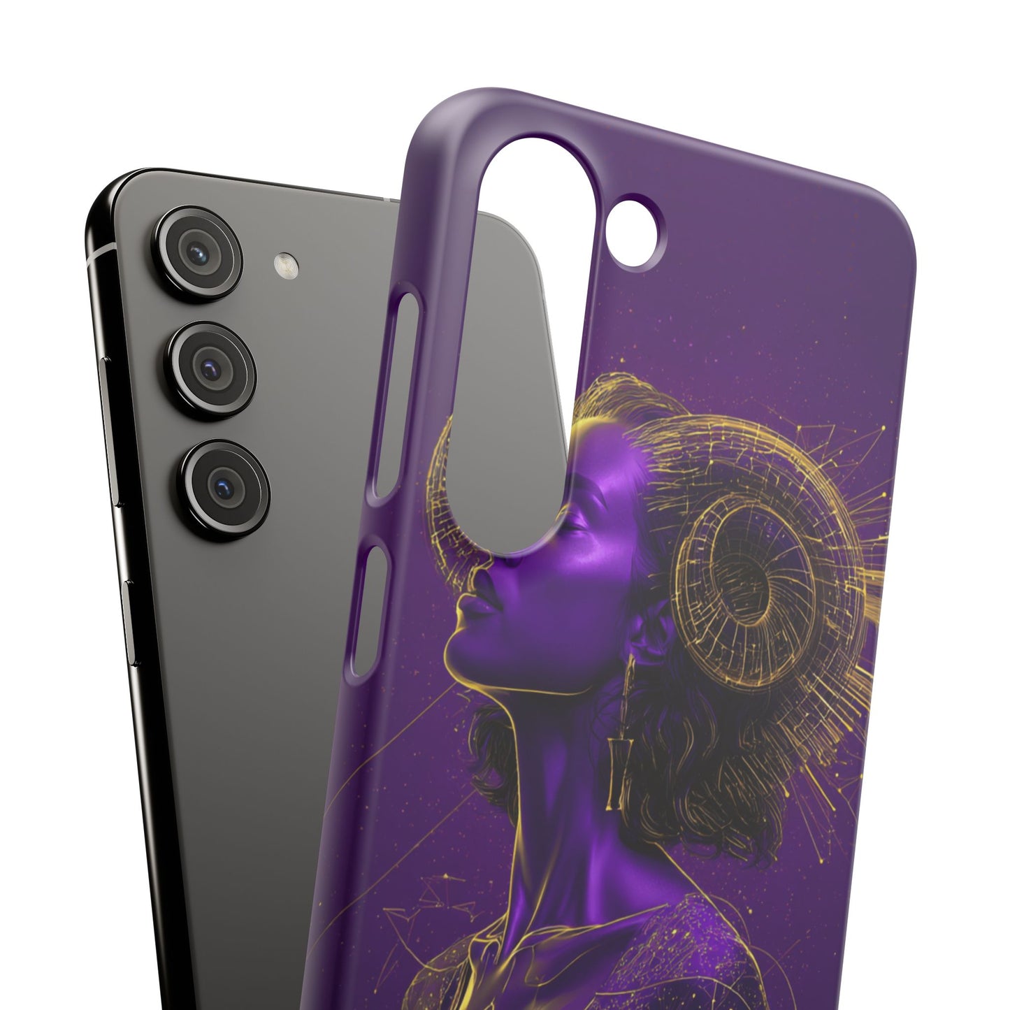 Purple & Gold Celestial Virgo Phone Case – Snap Cover for Samsung & iPhone