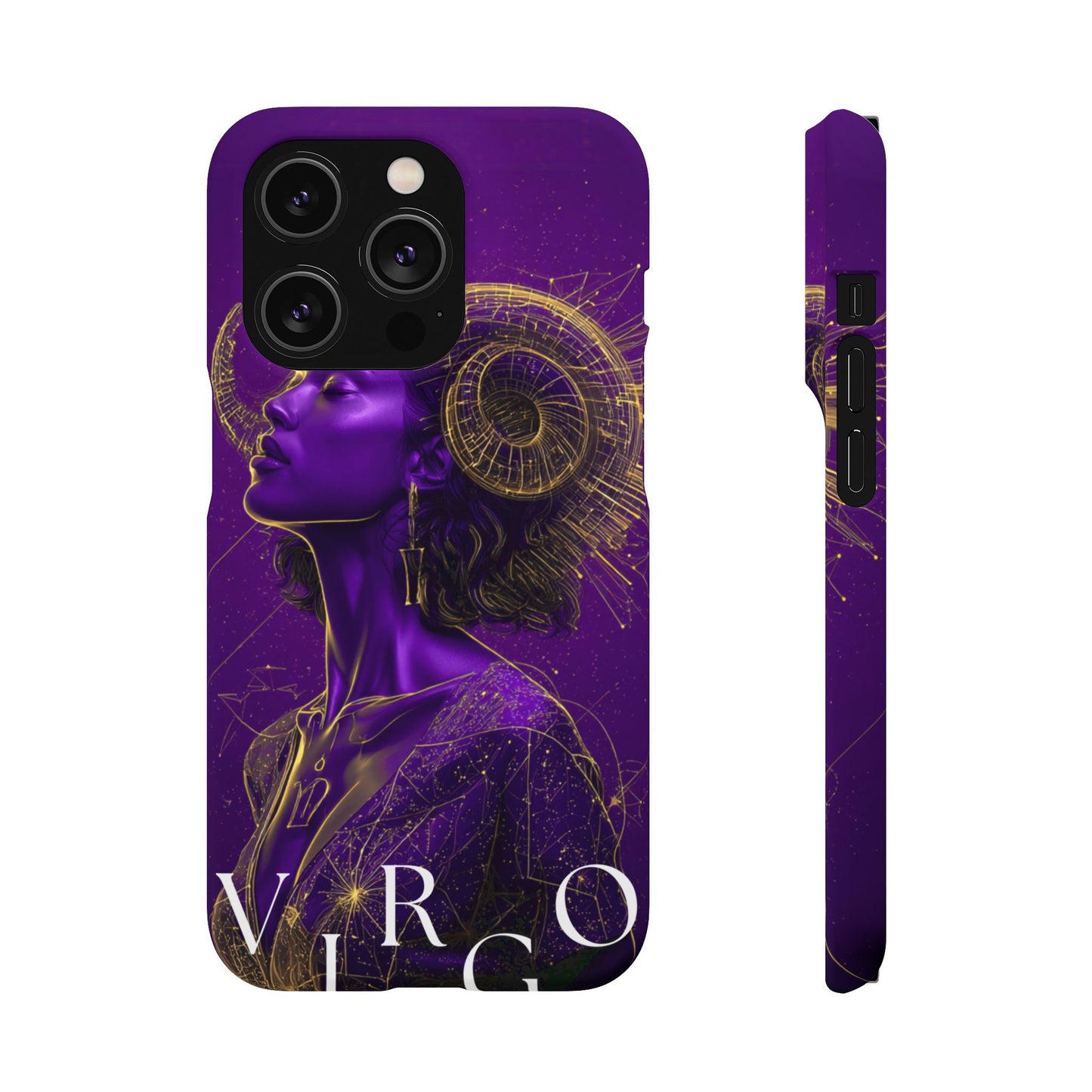 Purple & Gold Celestial Virgo Phone Case – Snap Cover for Samsung & iPhone