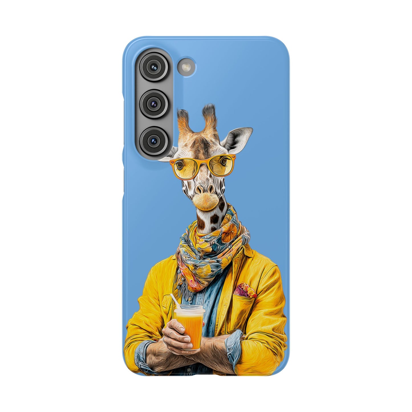 Giraffe Blue Snap Case Phone Cover for Animal Lover Iphone and Samsung models