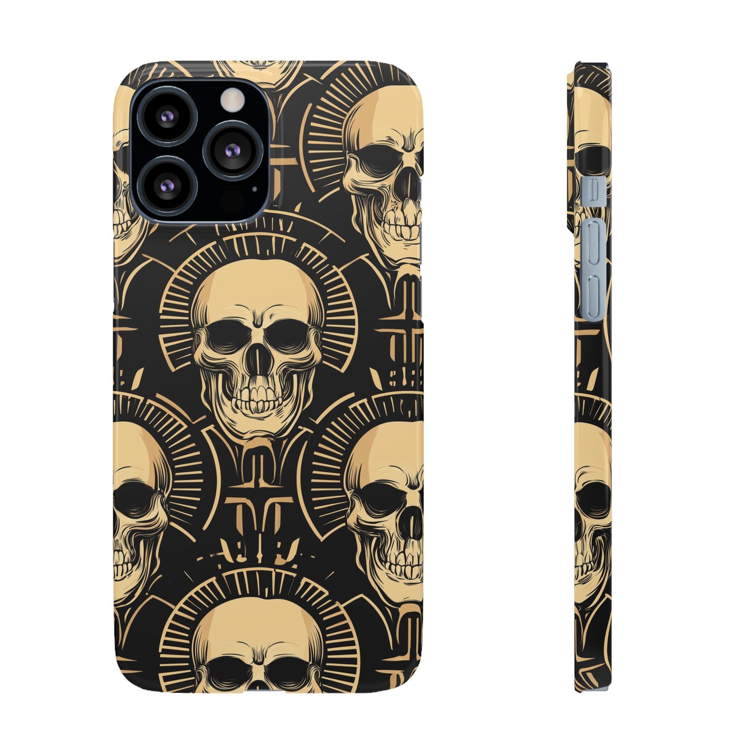 Skull Print Snap Case, Edgy Phone Cover for Goth Lovers, Protective Shell for Halloween, Unique Gift for Him or Her