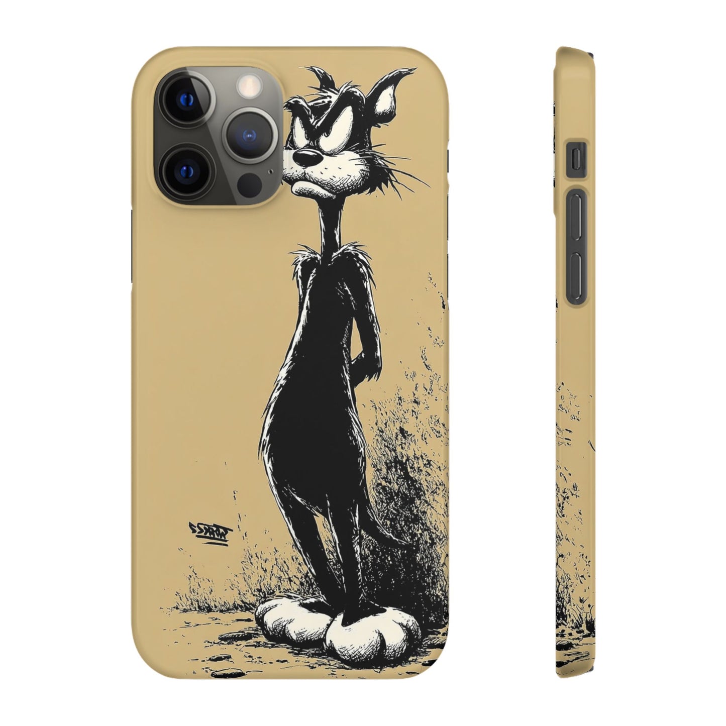 Whimsical Cartoon Snap Case, Fun Phone Cover, Unique Gift for Cat Lovers, Vibrant Art Case, Ideal for Birthdays