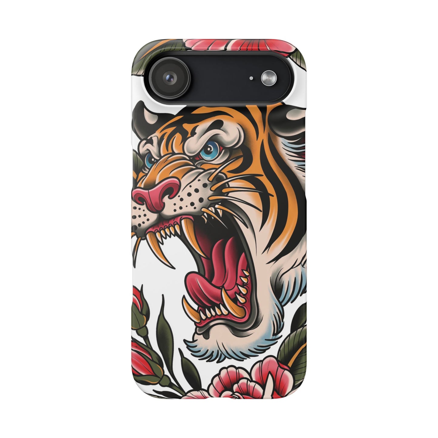 Tiger Floral Phone Case — Vintage Roaring Tiger Snap Case