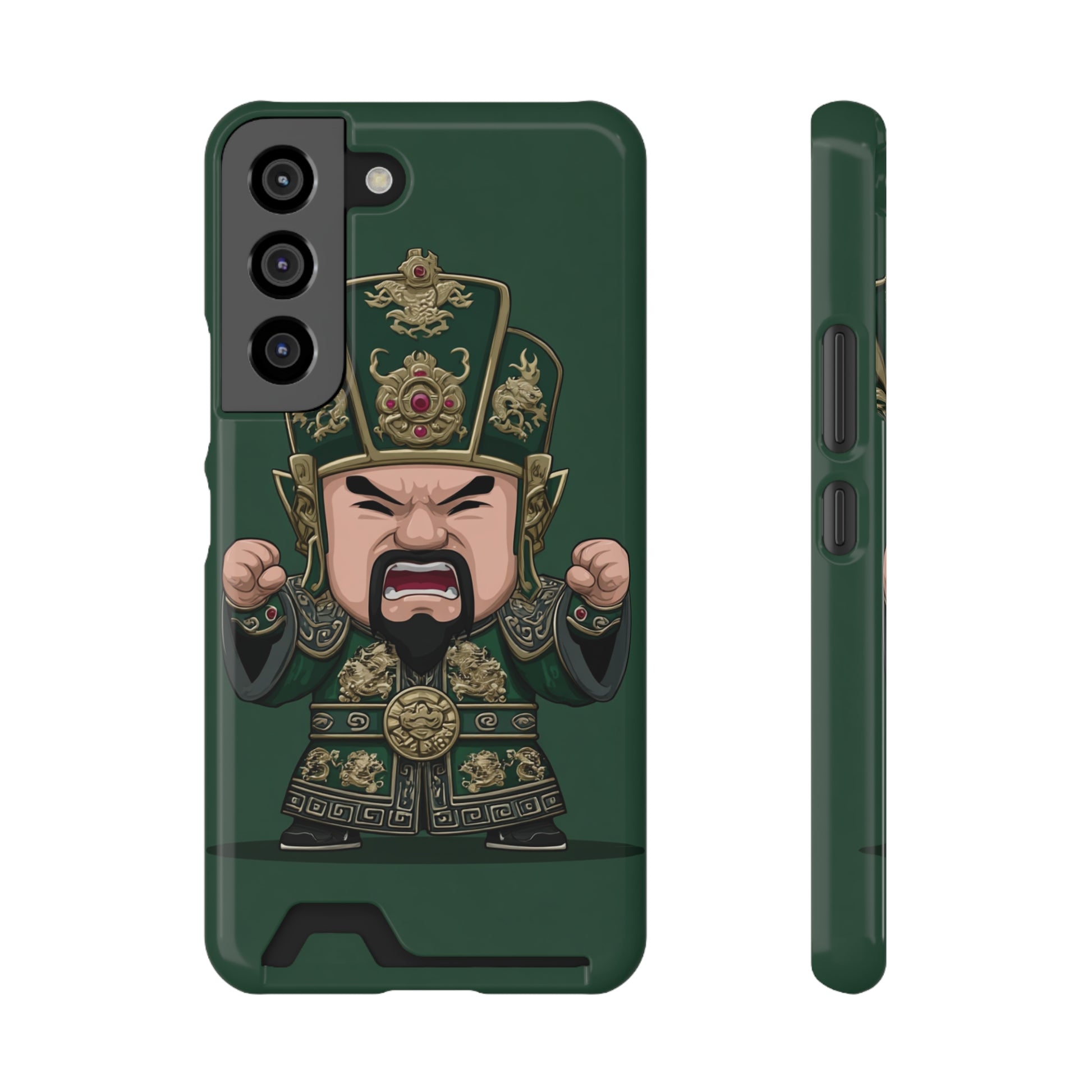 Colorful cartoon character phone case with built-in card holder slot for smartphones