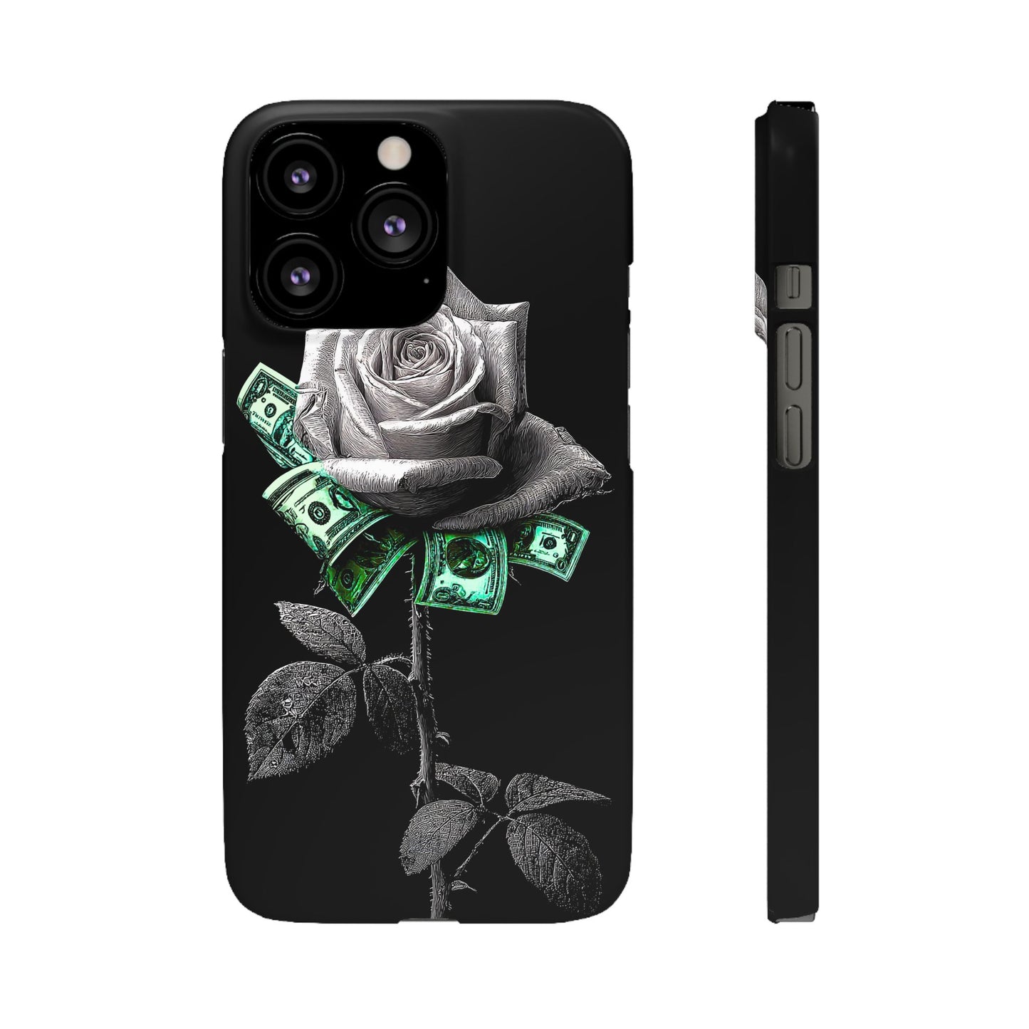 Stylish Rose & Money Snap Case - Floral Phone Protection, Trendy Gift for Him/Her, Birthday Present, Accessories for Teens