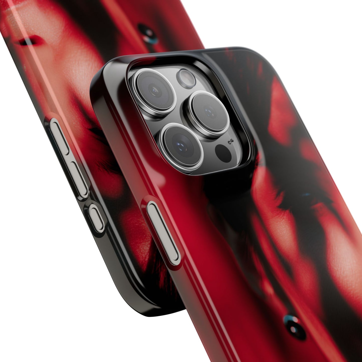 Stylish Snap Cases for Phone, Artistic Phone Cover, Unique Gifts, Red Aesthetic Case, Trendy Accessory, Vibrant Protection