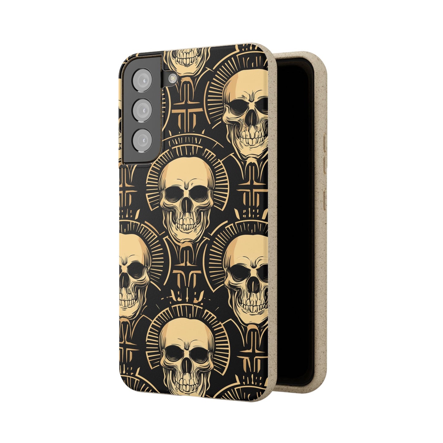 Skull Biodegradable Phone Case, Eco-Friendly iPhone Cover, Sustainable Gift, Cool Skull Design, Skull Art Accessories, Halloween Decor