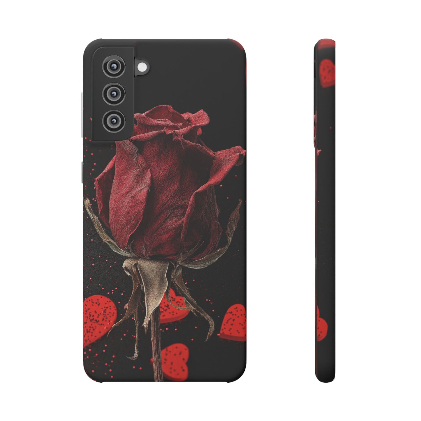 Romantic Rose Snap Case, Floral Phone Cover, Valentines Day Gift, Trendy Mobile Accessory, Heart Design Case, Elegant Phone Protector