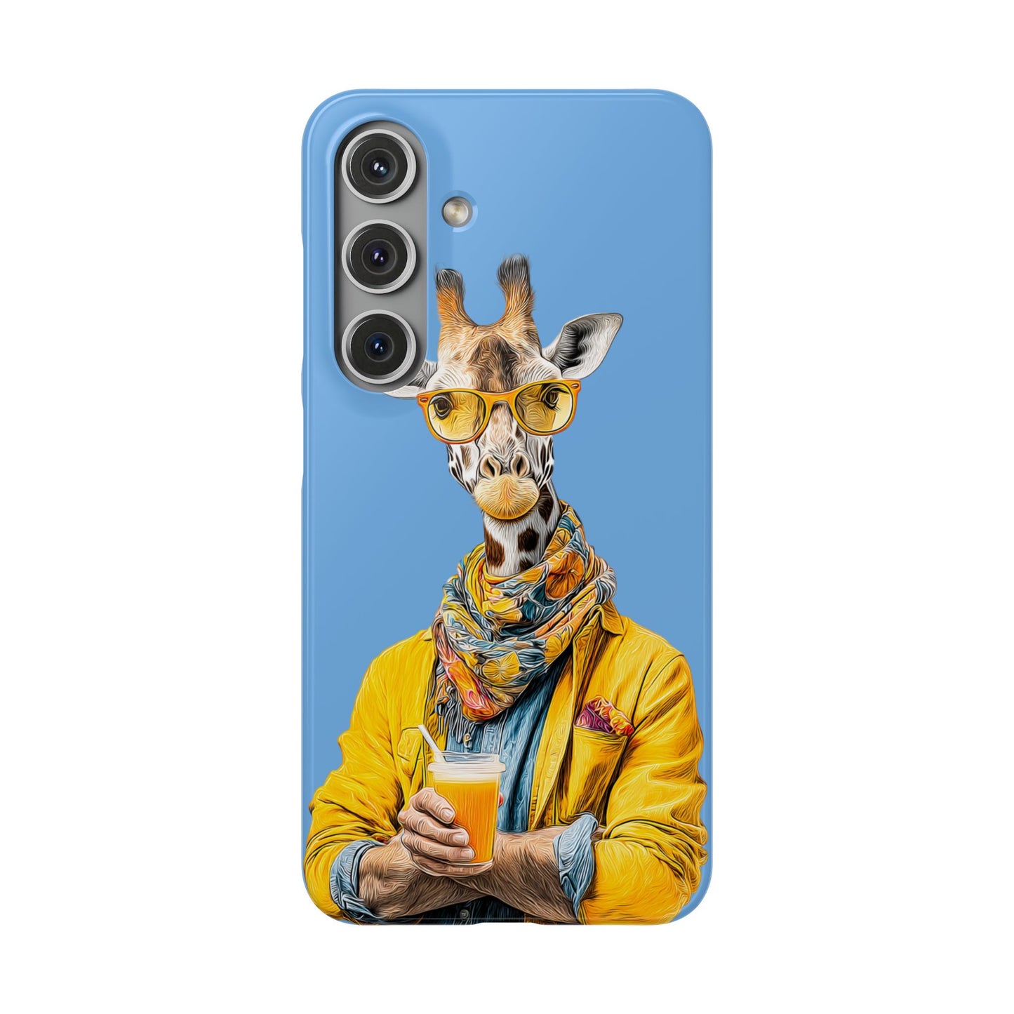 Giraffe Blue Snap Case Phone Cover for Animal Lover Iphone and Samsung models