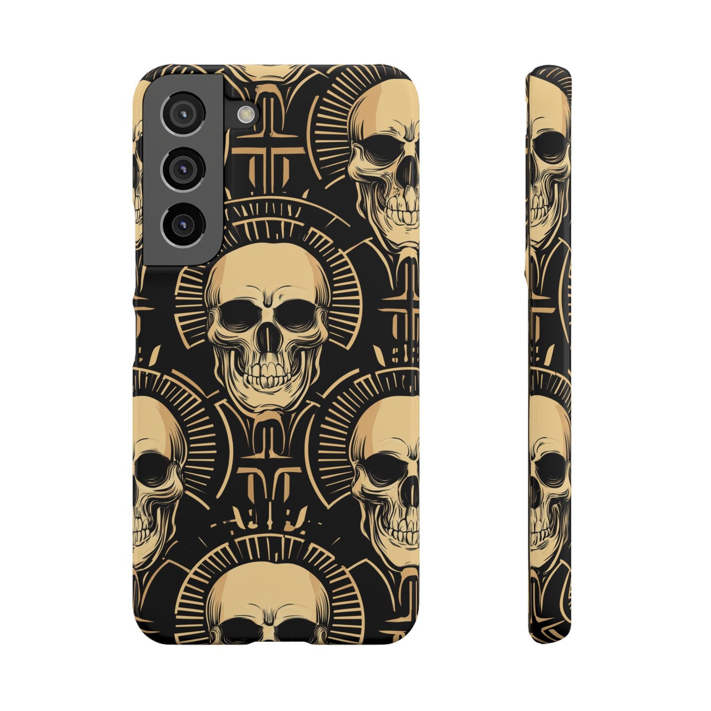Skull Print Snap Case, Edgy Phone Cover for Goth Lovers, Protective Shell for Halloween, Unique Gift for Him or Her