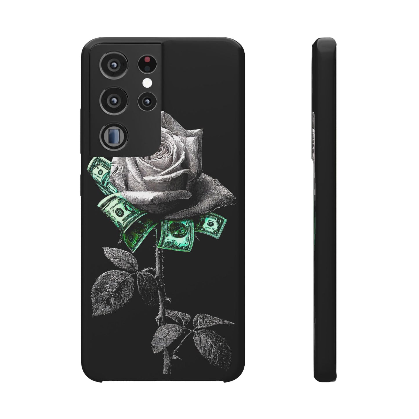 Stylish Rose & Money Snap Case - Floral Phone Protection, Trendy Gift for Him/Her, Birthday Present, Accessories for Teens
