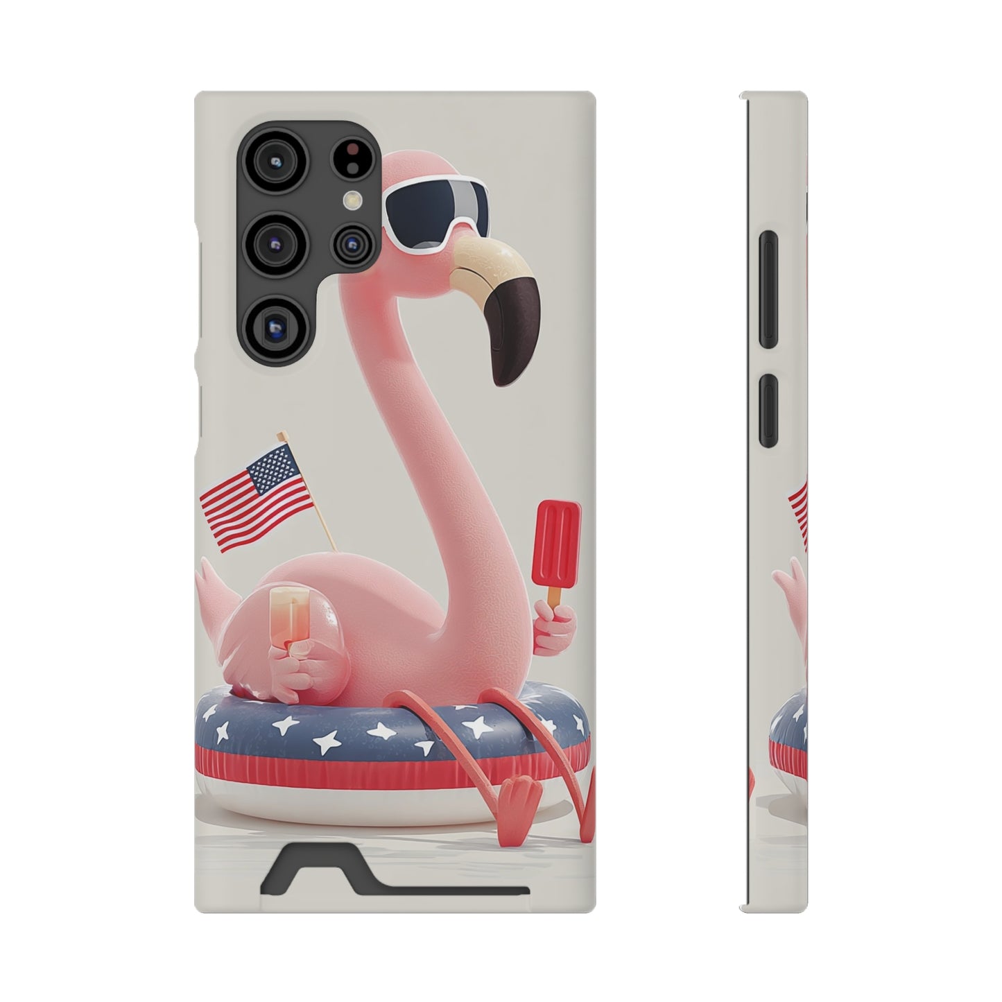 Summer Vibes Phone Case with Card Holder, Cute Flamingo Design, Tropical Cell Phone Accessory, Beach Lover Gift, Fun Summer Accessory, [...]