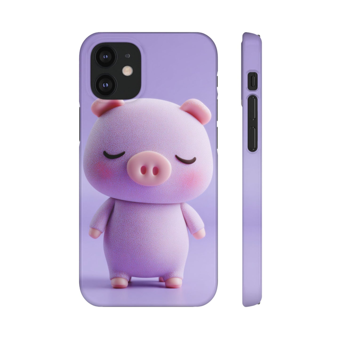 Cute Pig Snap Case for iPhone, Animal Lovers Phone Cover, Kawaii Aesthetic Accessory, Birthday Gift, Unique Phone Protection