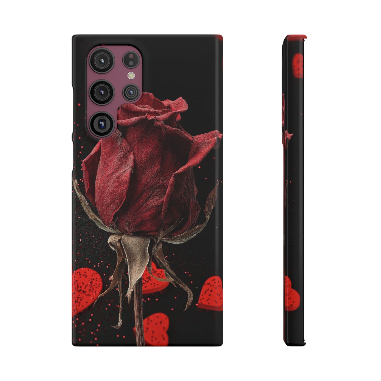 Romantic Rose Snap Case, Floral Phone Cover, Valentines Day Gift, Trendy Mobile Accessory, Heart Design Case, Elegant Phone Protector