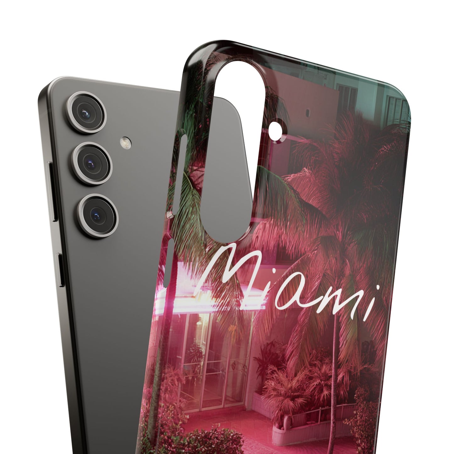 Miami Vibes Snap Case, Tropical Phone Cover, Summer Accessory, Gift for Travel Lovers, Neon Aesthetic, Beach-themed Tech
