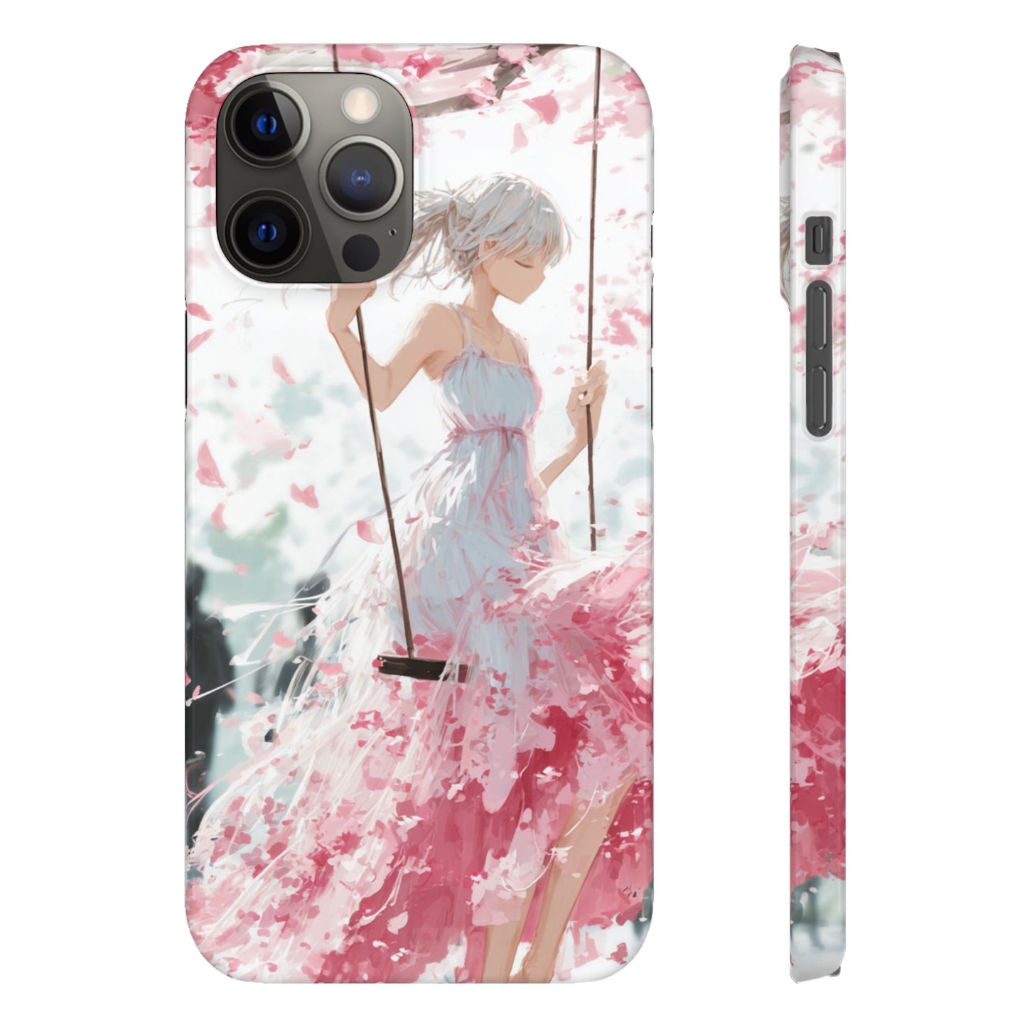 Elegant Floral Snap Cases for iPhone, Personalized Phone Covers, Cute Spring Gifts, Anime Aesthetic Accessories, Flower-themed Cell [...]