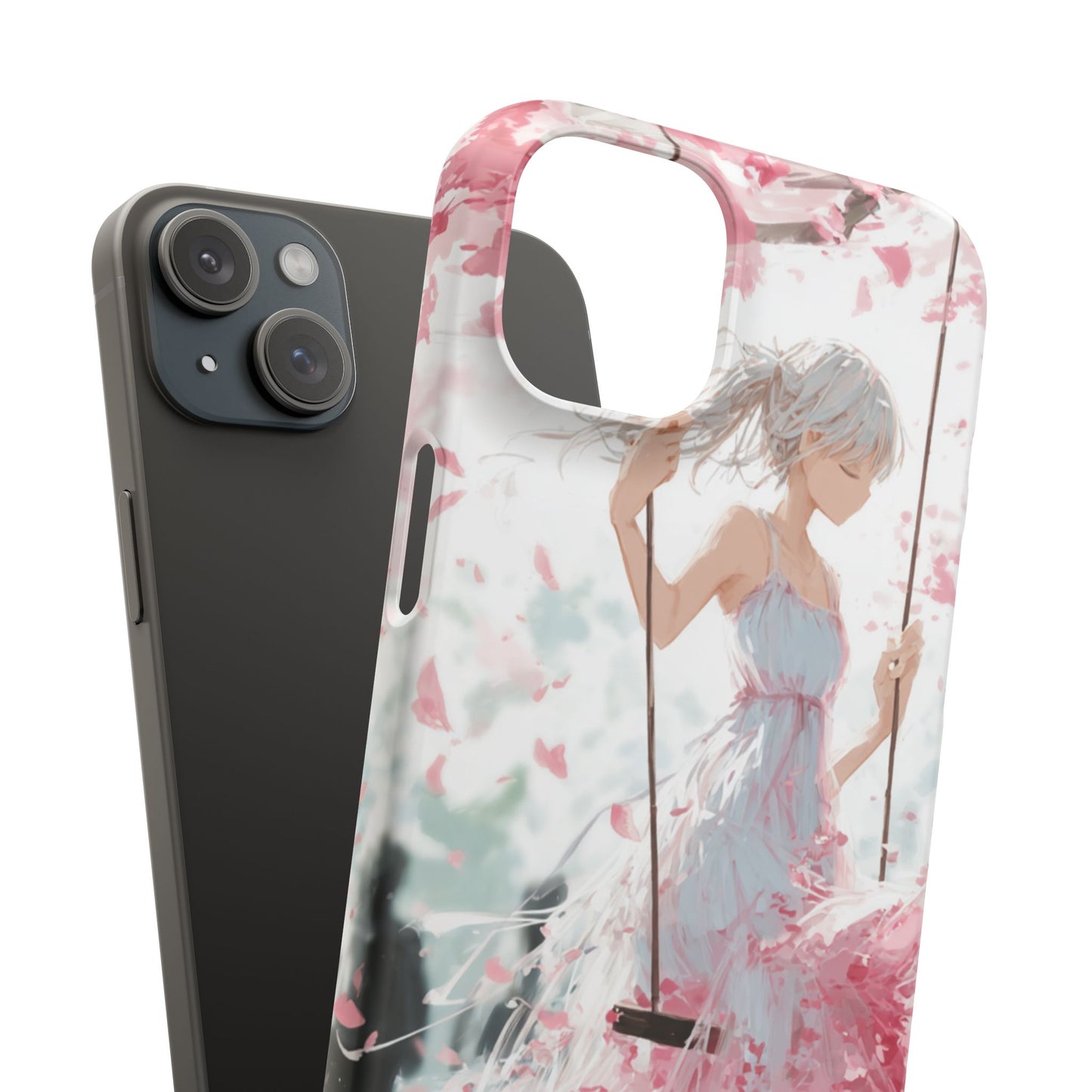 Elegant Floral Snap Cases for iPhone, Personalized Phone Covers, Cute Spring Gifts, Anime Aesthetic Accessories, Flower-themed Cell [...]