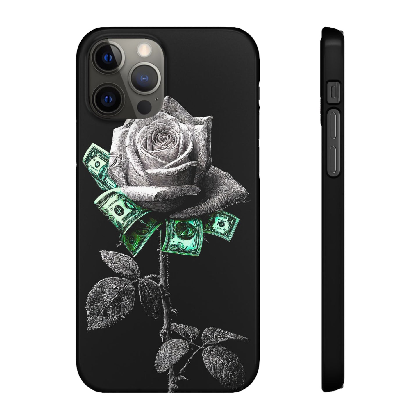 Stylish Rose & Money Snap Case - Floral Phone Protection, Trendy Gift for Him/Her, Birthday Present, Accessories for Teens