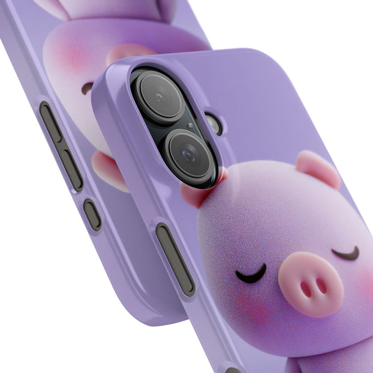 Cute Pig Snap Case for iPhone, Animal Lovers Phone Cover, Kawaii Aesthetic Accessory, Birthday Gift, Unique Phone Protection