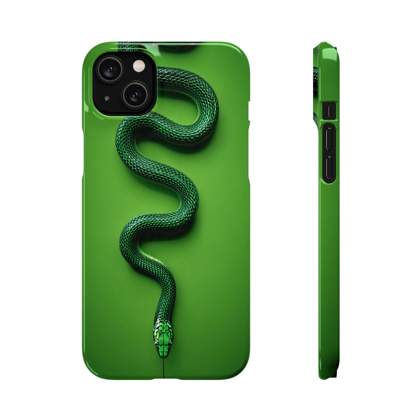 Green Snake Snap Case for iPhone, Stylish Phone Cover, Unique Gift, Trendy Accessory, Birthday, Nature Lover's Phone Case