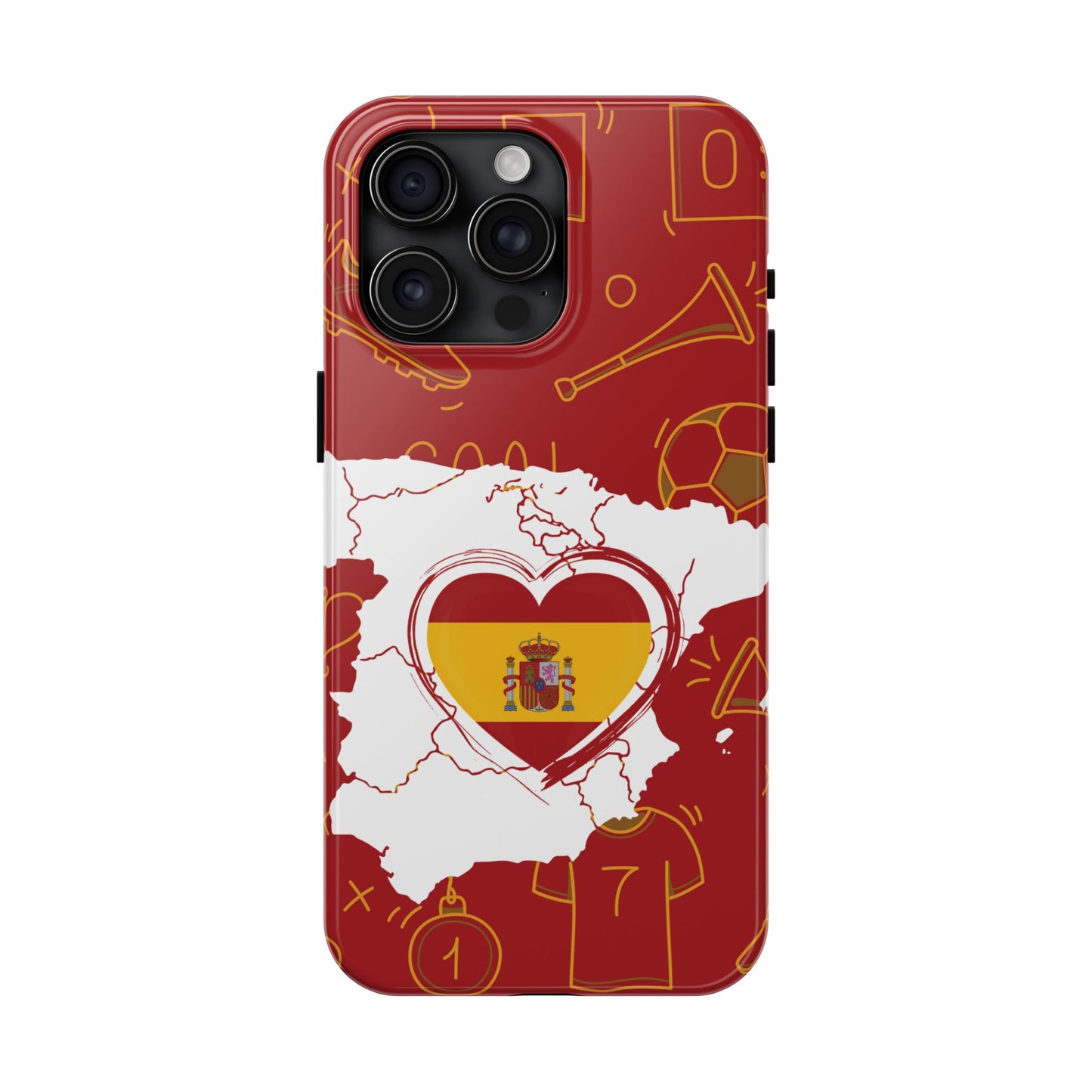 Spain Football Flag Tough Phone Case — Spain Soccer Fan World Cup Theme, Durable Protective Phone Cover