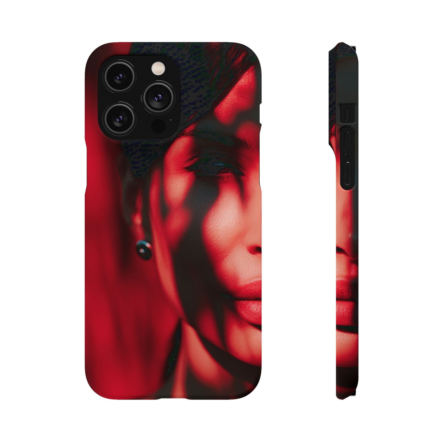Stylish Snap Cases for Phone, Artistic Phone Cover, Unique Gifts, Red Aesthetic Case, Trendy Accessory, Vibrant Protection