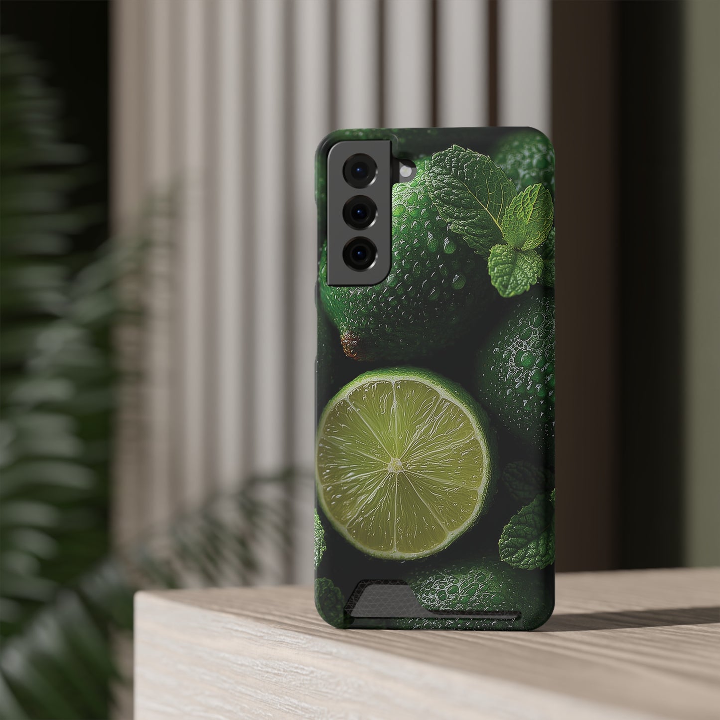 Fresh Lime Phone Case with Card Holder, Citrus Design, Perfect Gift for Summer, Stylish and Functional, Eco-friendly Accessories, [...]