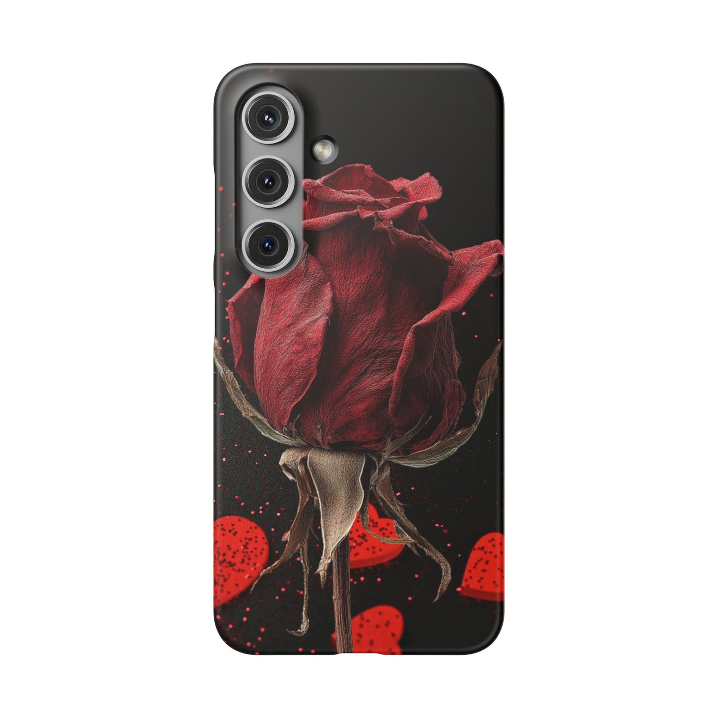 Romantic Rose Snap Case, Floral Phone Cover, Valentines Day Gift, Trendy Mobile Accessory, Heart Design Case, Elegant Phone Protector