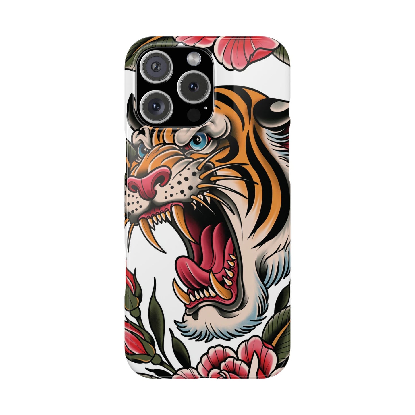 Tiger Floral Phone Case — Vintage Roaring Tiger Snap Case