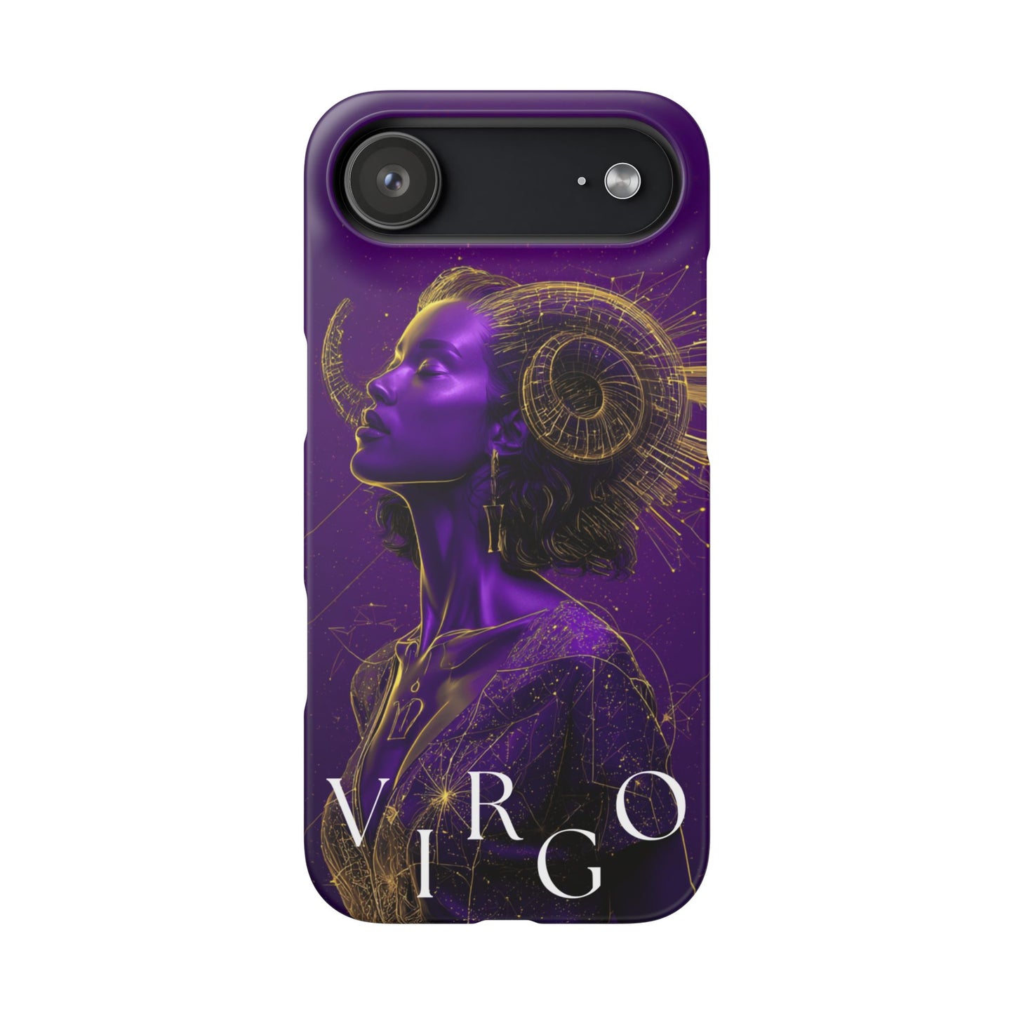 Purple & Gold Celestial Virgo Phone Case – Snap Cover for Samsung & iPhone