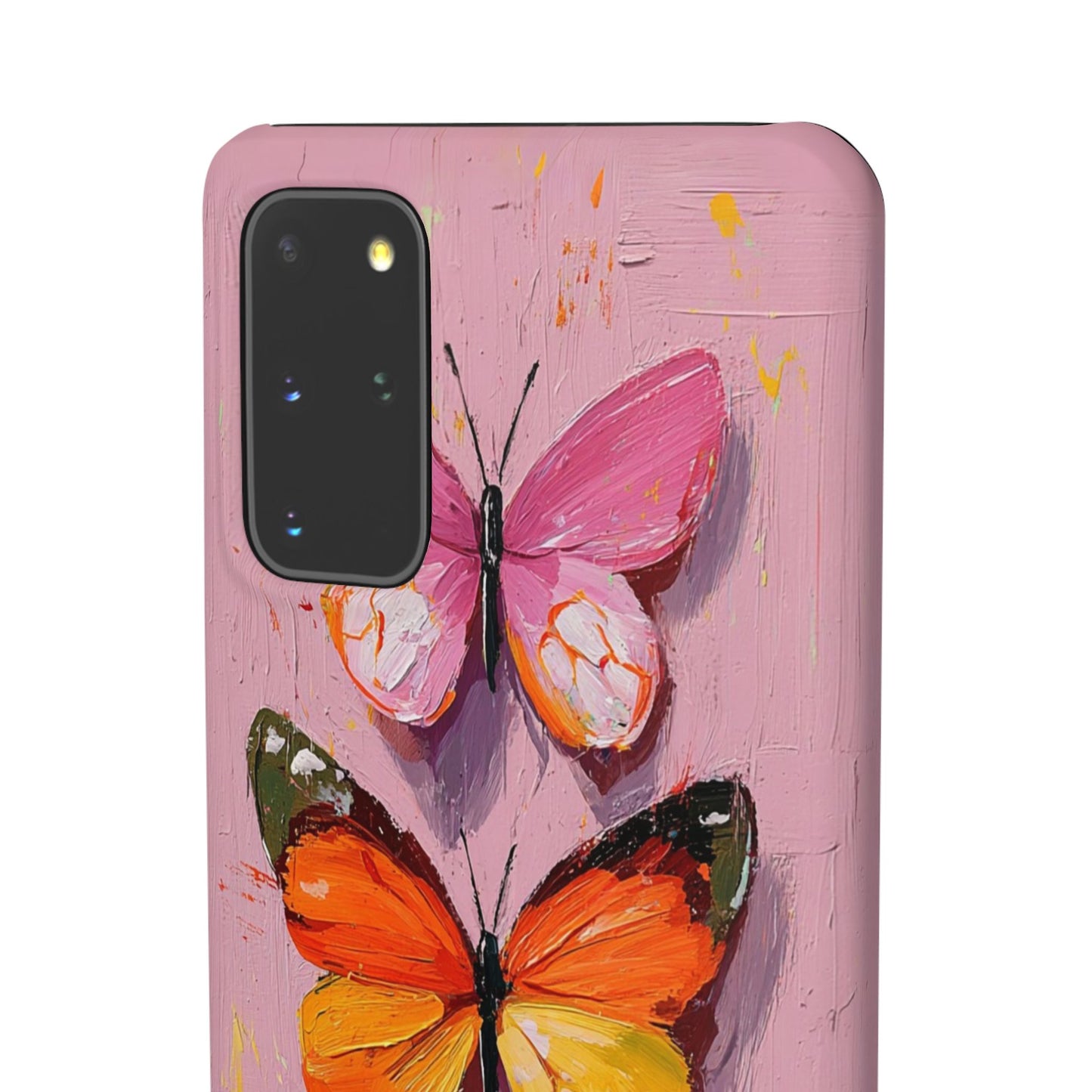 Pink Butterfly Snap Case Cover For iPhone and Samsung