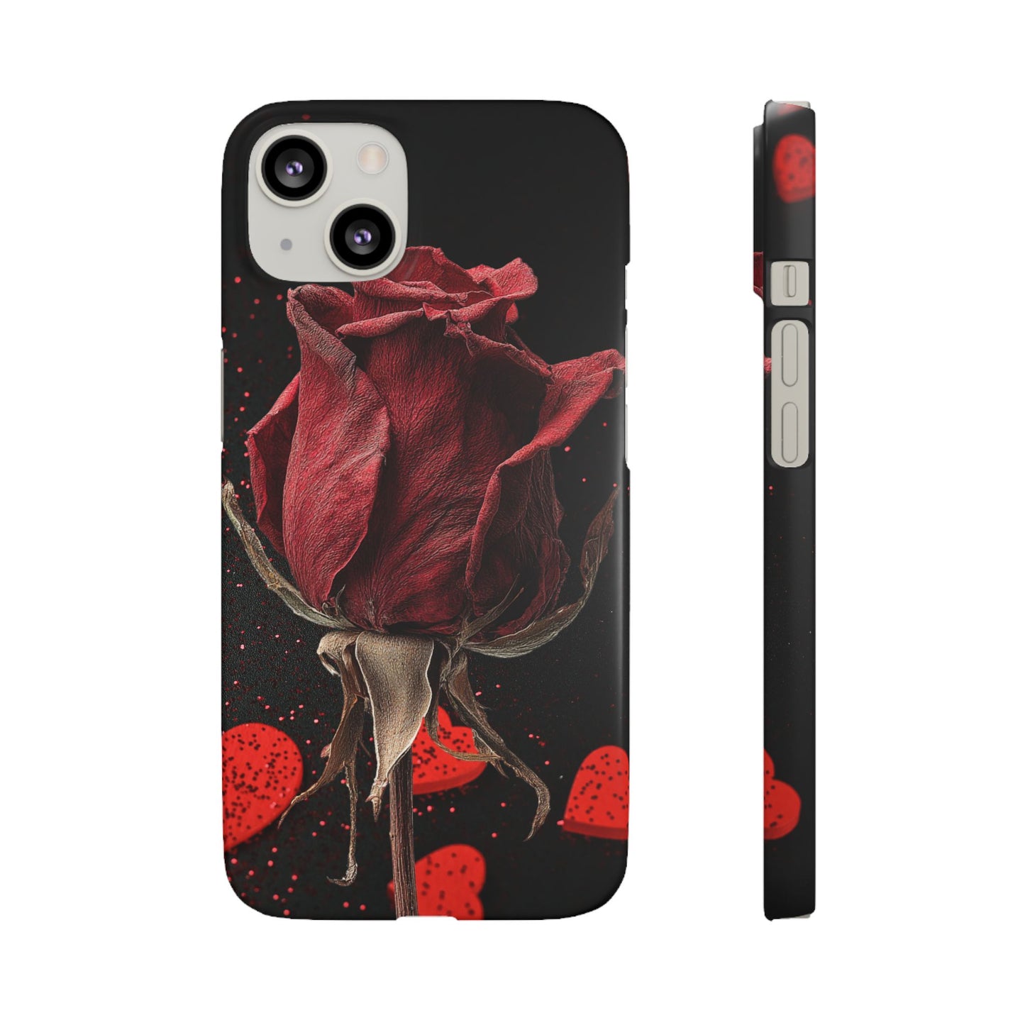 Romantic Rose Snap Case, Floral Phone Cover, Valentines Day Gift, Trendy Mobile Accessory, Heart Design Case, Elegant Phone Protector