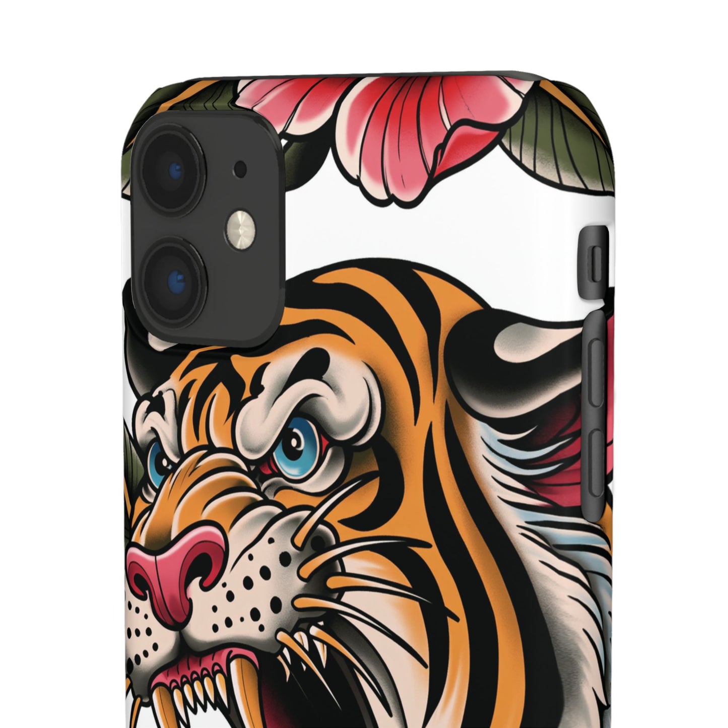Tiger Floral Phone Case — Vintage Roaring Tiger Snap Case